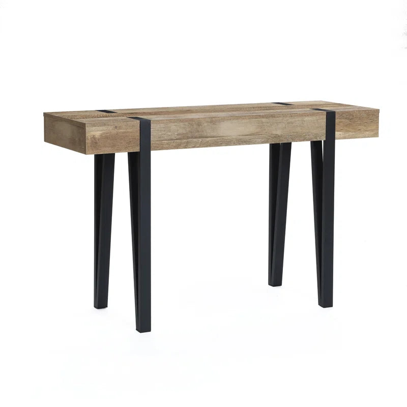 Teni 47.4'' Modern Console Table with Black Metal Legs