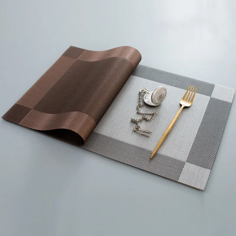 4/6Pcs Table Mat Set Non-Slip Bowl Pad Coaster Set Washable PVC Dining Table Placemats Modern Home Decoration Accessories