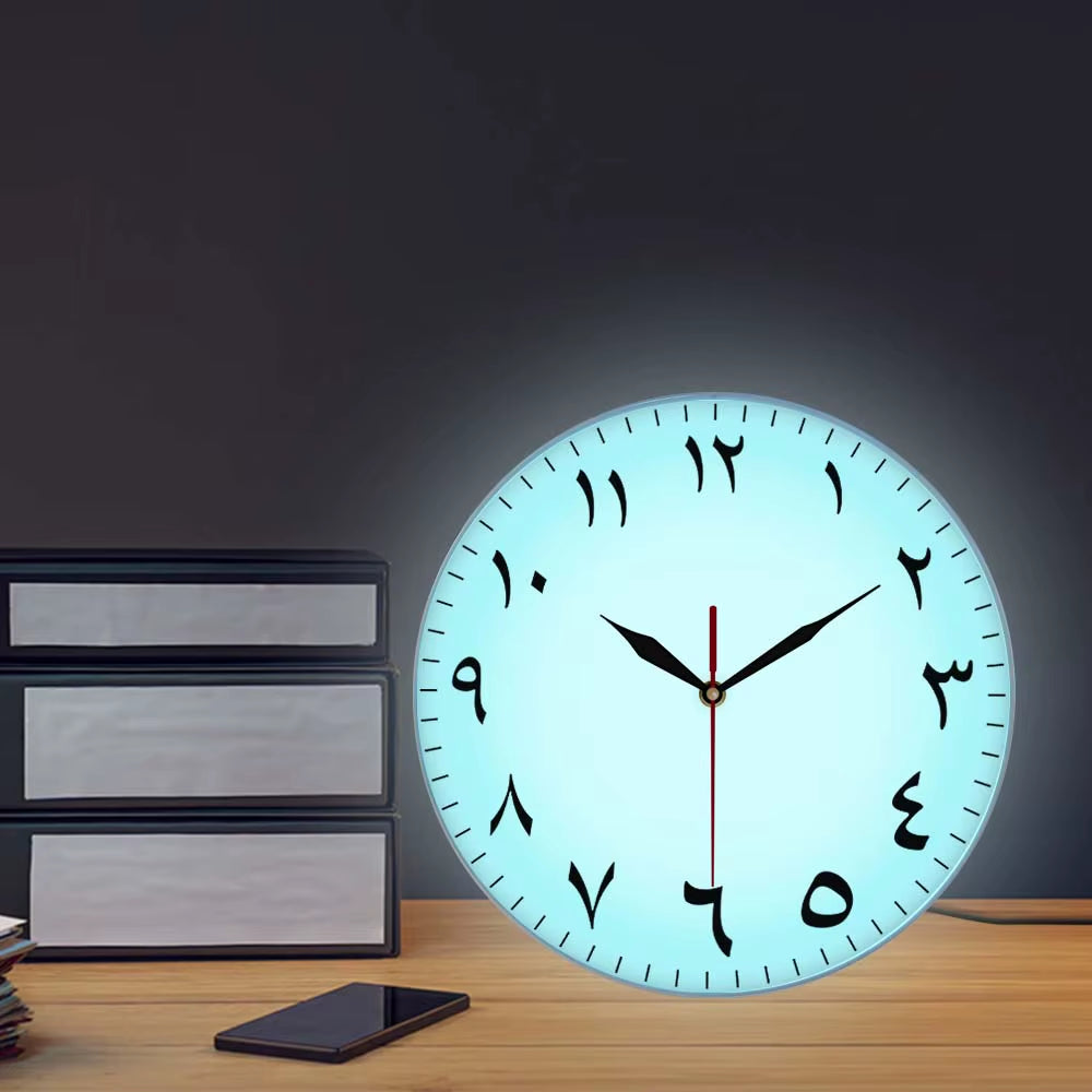 Arabic Numerals Silent Non-Ticking Wall Clock Iranian Modern Home Decor Arabic Numbers Hanging Wall Watch Housewarming Gifts