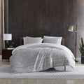 Kenneth Cole New York - King Duvet Cover Set, Reversible Cotton Bedding with Matching Shams, Modern Home Decor (Abstract Stripe Grey, King)