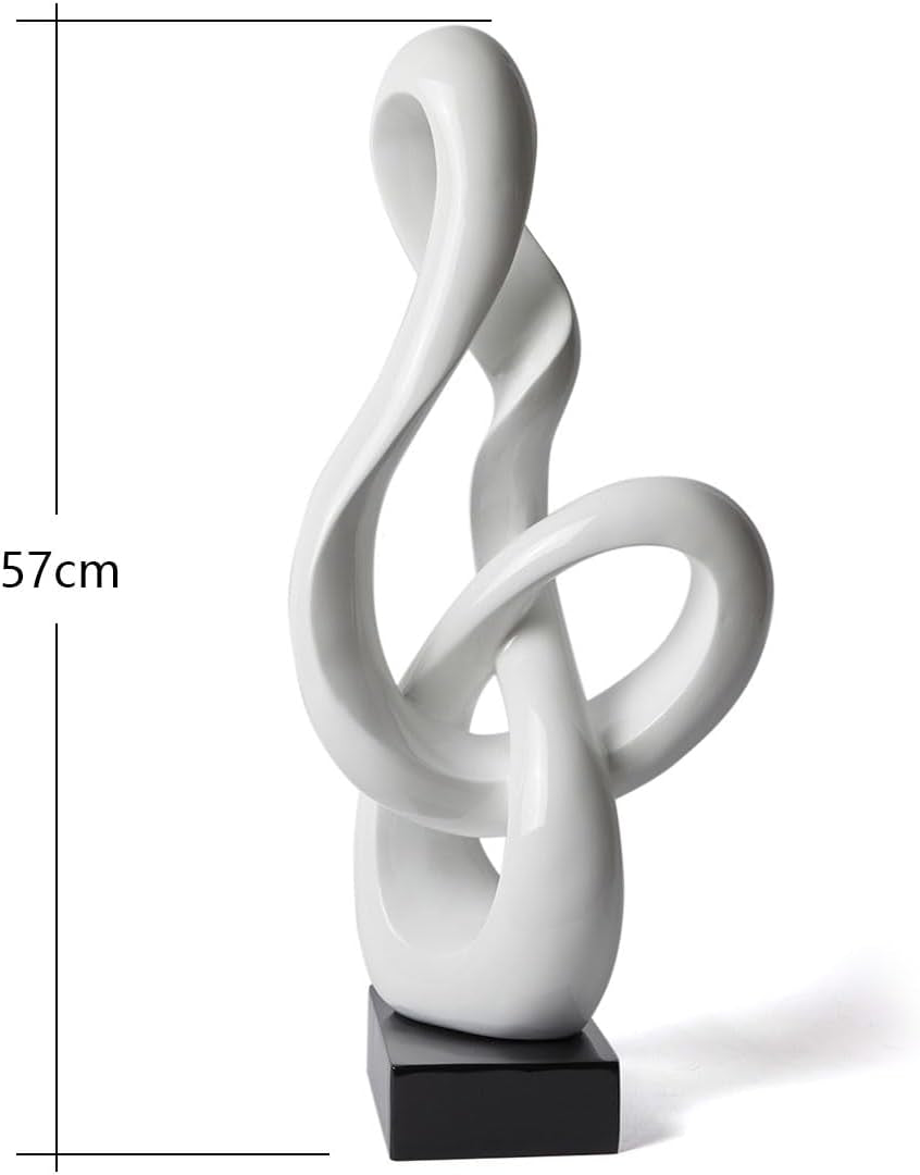 Modern Home Decor Treble Clef Sculpture Piano Gift Art Music Statue for Bookshelf Desktop Office Table White 23 Inch