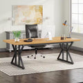 Capen 70.8 In. Rectangular Light Walnut Engineered Wood Executive Desk Computer Desk Conference Table for Home Office