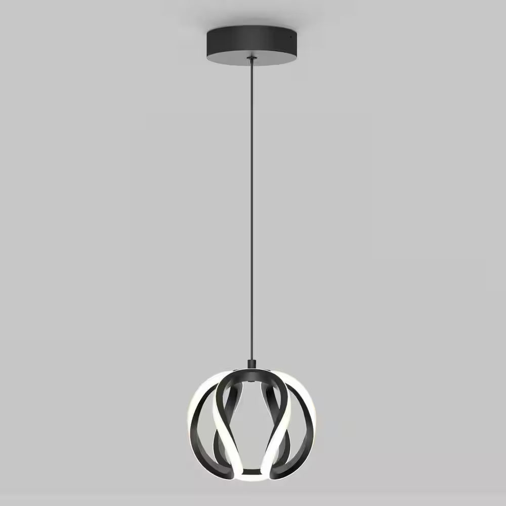Vivaldi 16-Watt Modern Matte Black 3CCT Integrated LED Hanging Mini Pendant Light Fixture for Kitchen Island