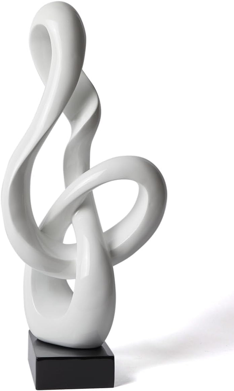 Modern Home Decor Treble Clef Sculpture Piano Gift Art Music Statue for Bookshelf Desktop Office Table White 23 Inch