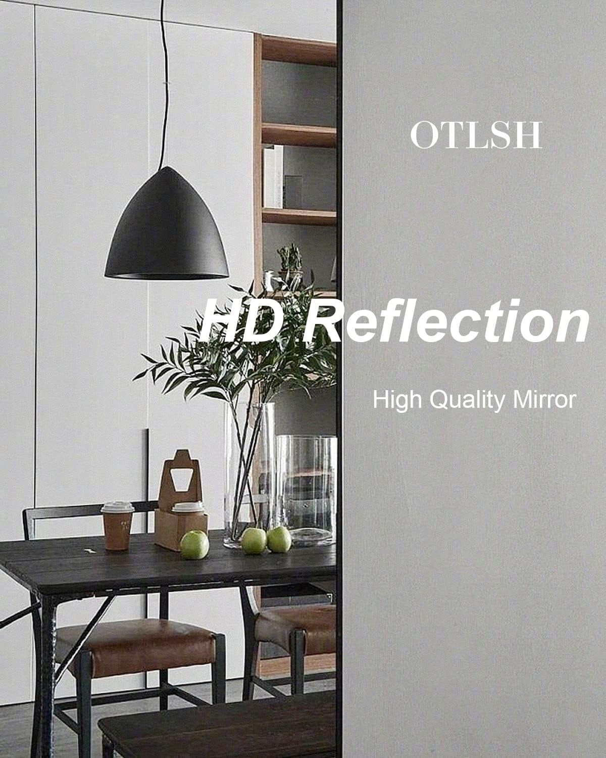71"26" Arched Floor Mirror with Stand, Black Aluminum Frame, Freestanding or Wall Mounted, Modern Home Decor