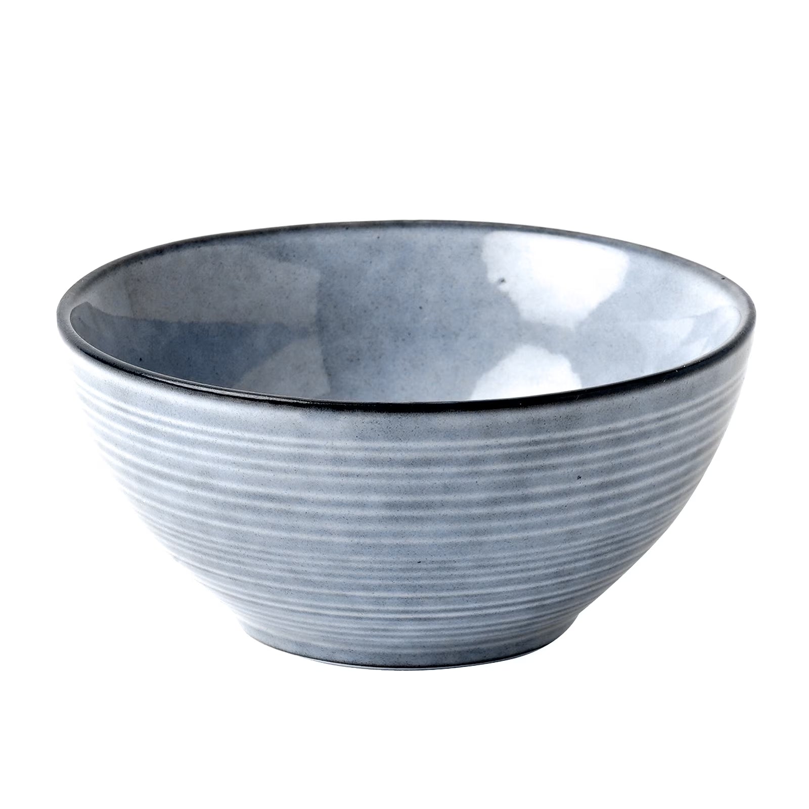 Stoneware Dinnerware Sets, 12 Piece Plates and Bowls, Dishes Set for 4, Pearl Blue