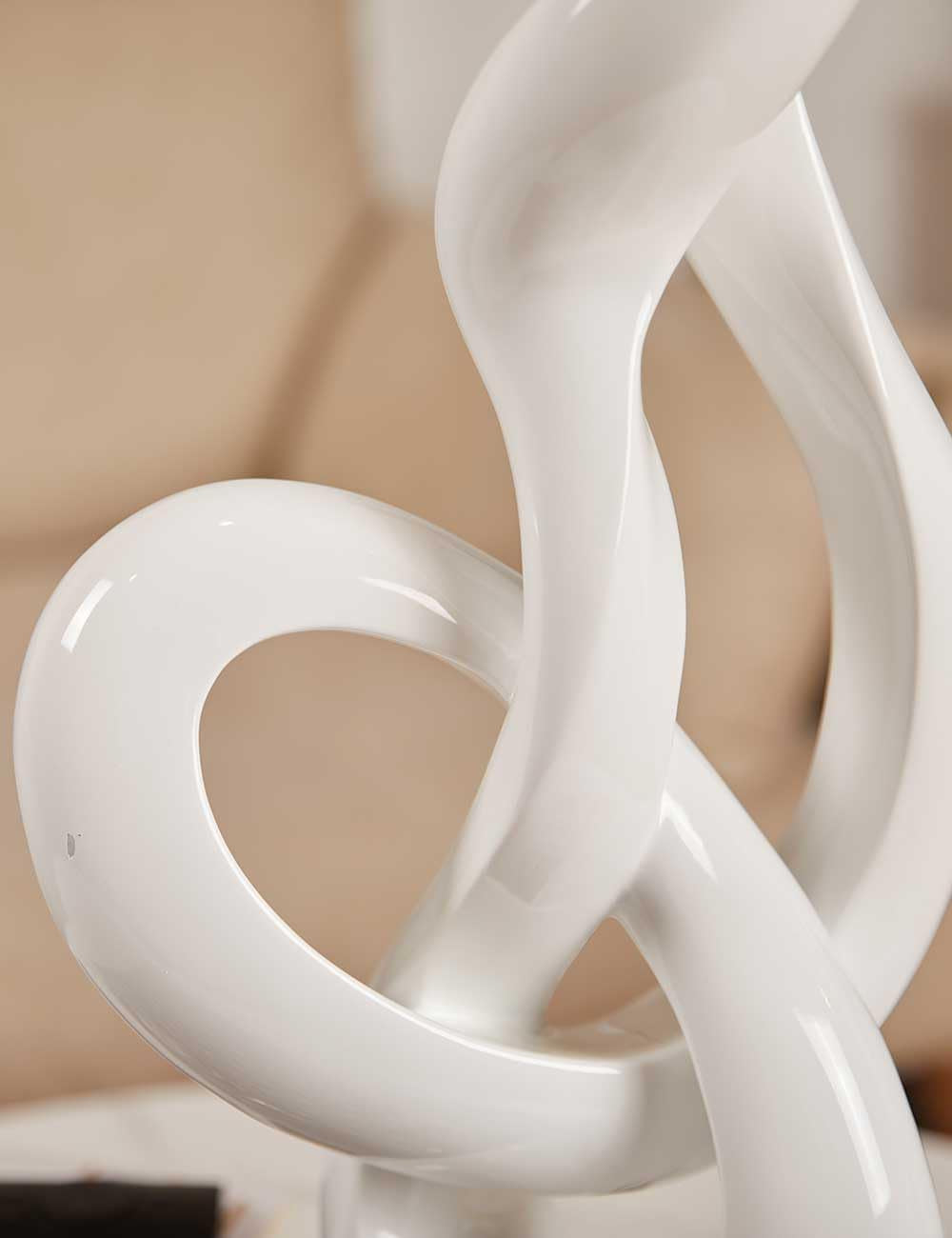Modern Home Decor Treble Clef Sculpture Piano Gift Art Music Statue for Bookshelf Desktop Office Table White 23 Inch