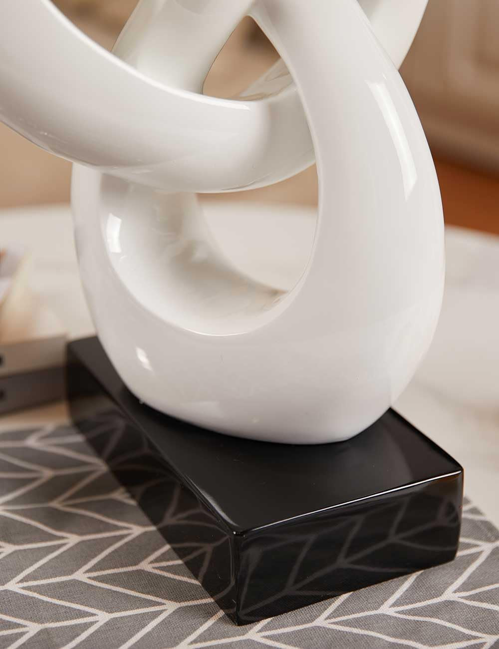 Modern Home Decor Treble Clef Sculpture Piano Gift Art Music Statue for Bookshelf Desktop Office Table White 23 Inch