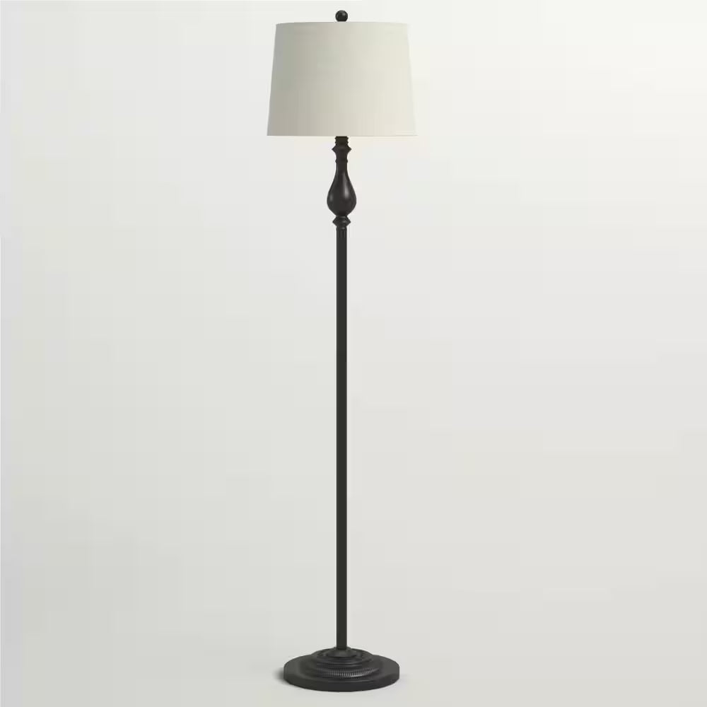 Chicago 62 .5 In. Black Traditional Dimmable 1 Light Metal Living Room Reading Standing up Standard Floor Lamp