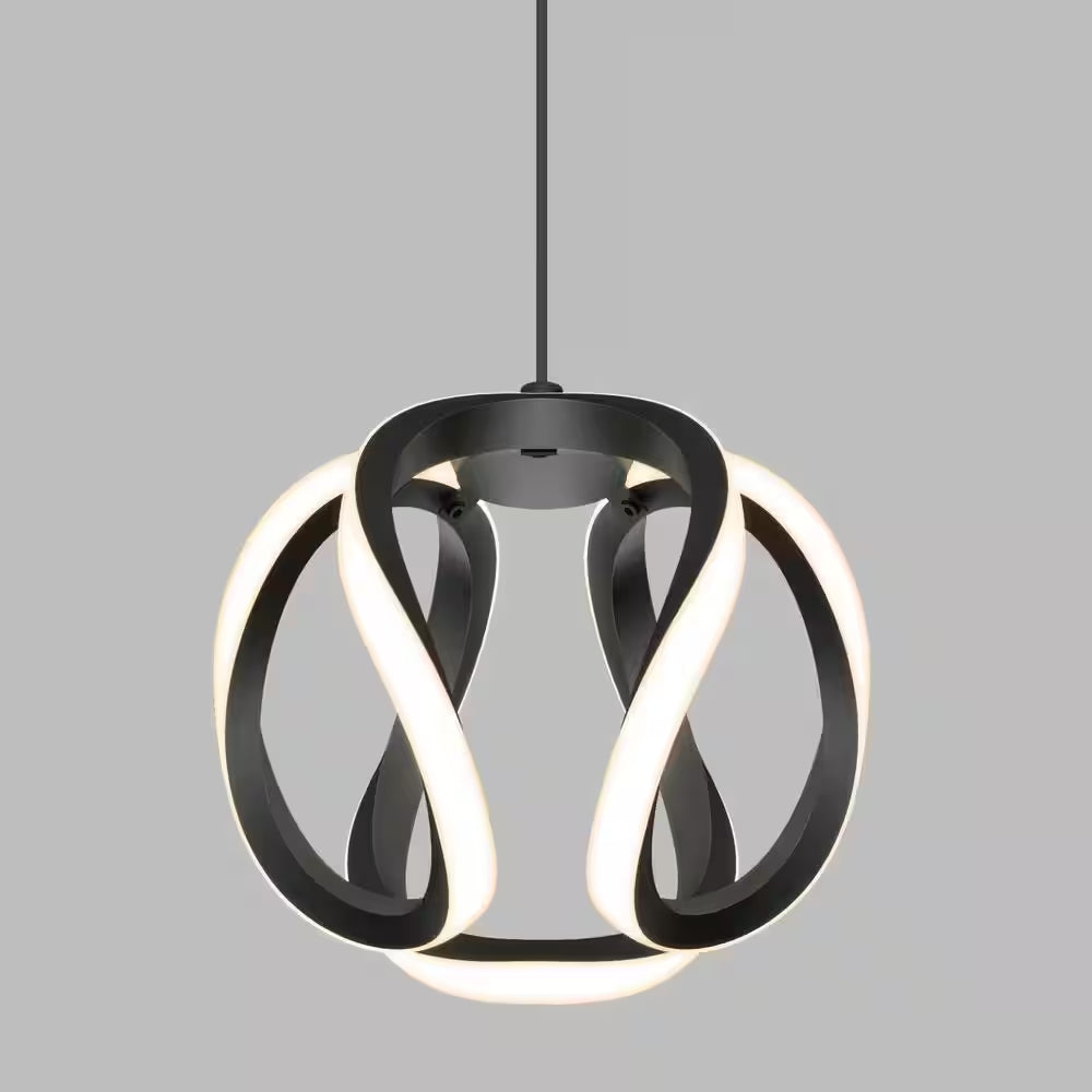 Vivaldi 16-Watt Modern Matte Black 3CCT Integrated LED Hanging Mini Pendant Light Fixture for Kitchen Island