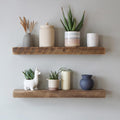 Reclaimed Barnwood Planks | Floating Shelves for Wall W/Flush Mount Shelf Bracket Set Included | Set of 2 (Natural, 48" X 4.5" X 2")
