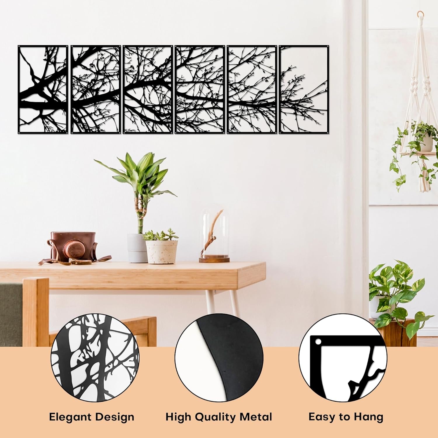 Large Metal Wall Art Sculpture,Tree of Life Design,Rust-Resistant Indoor/Outdoor Wall Decor for Living Room,Bedroom,Hallway,Modern Home Decor