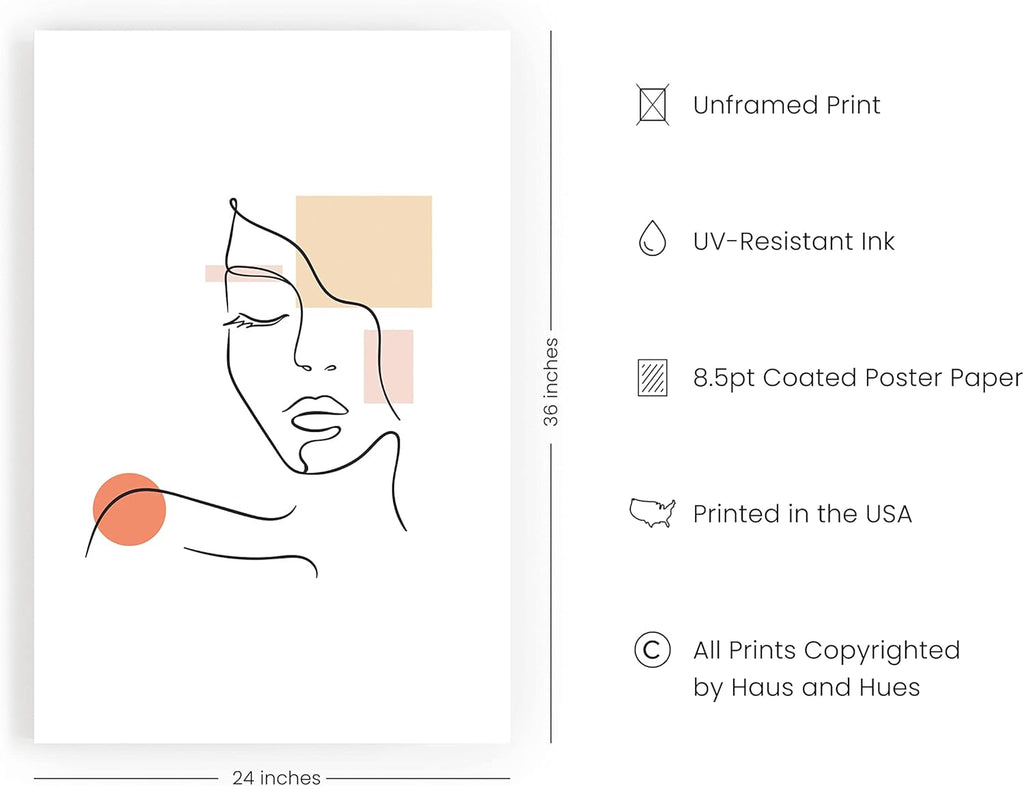 Minimalist Line Art Poster - Abstract Woman Sketch, Minimalist Wall Art, Modern Home Decor (Unframed, 24"X36")