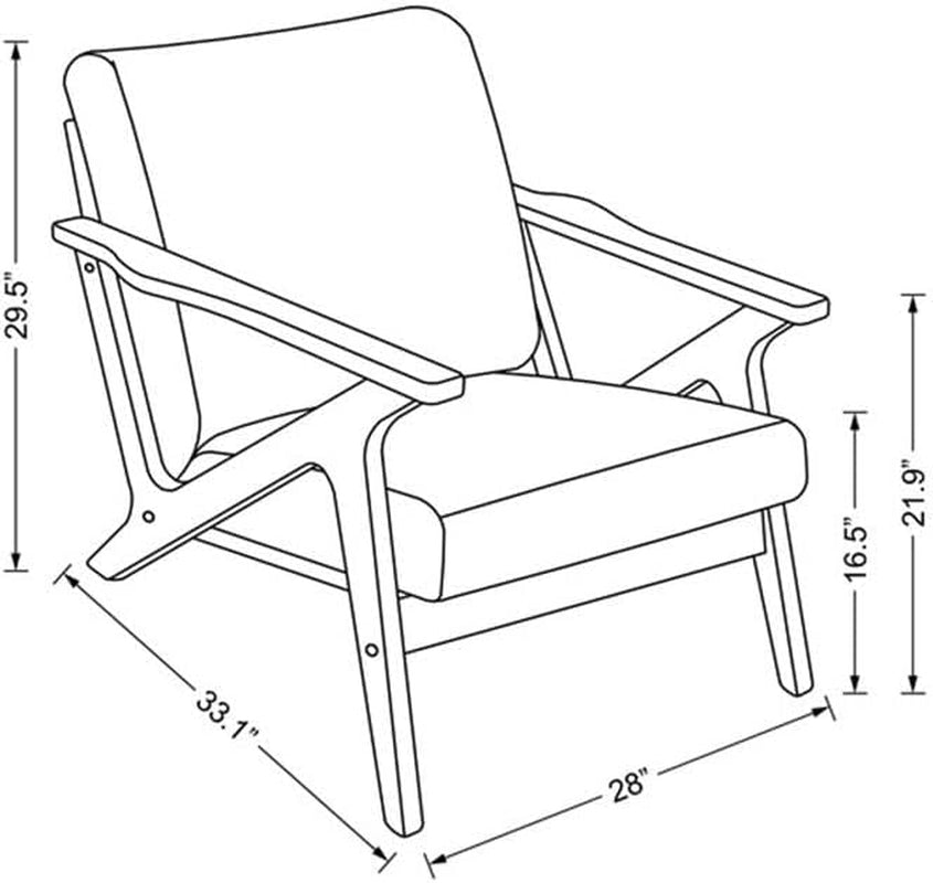 Zola Mid Century Modern Accent Chair Arm Chair: the Perfect Reading, Living Room, and Bedroom Chairs for Modern Home Furniture Use! Solid Wood Frame, Beige/Walnut