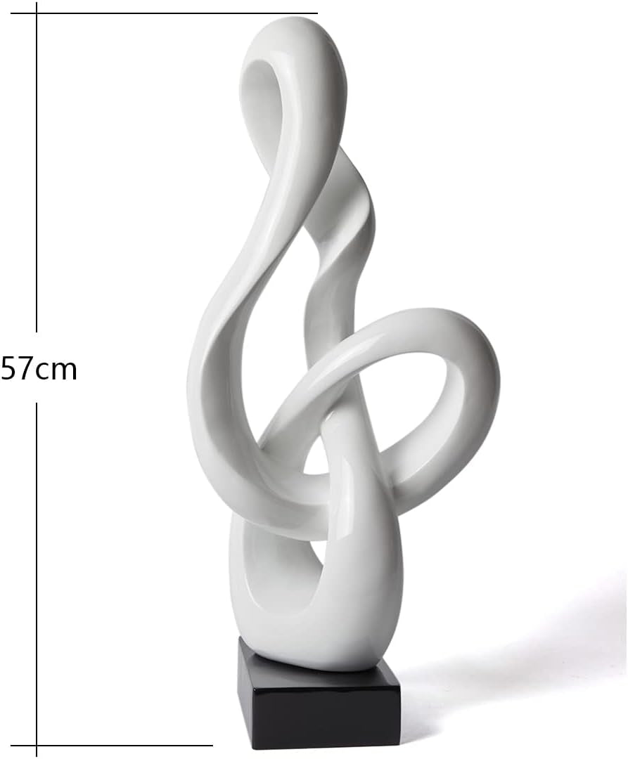 Modern Home Decor Treble Clef Sculpture Piano Gift Art Music Statue for Bookshelf Desktop Office Table White 23 Inch
