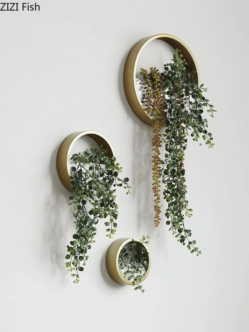 Metal round Wall Hanging Background Wall Decoration Storage Organization Geometry Children'S Room Modern Home Decoration Hanging