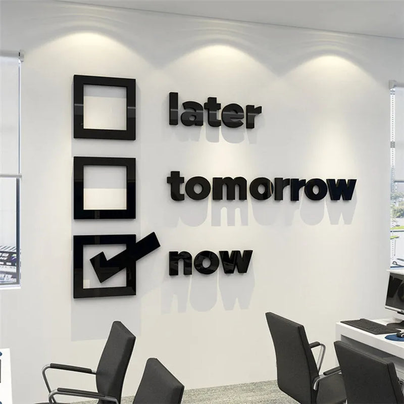 Modern Home English Alphabet Wall Decoration Creative Option Style Wall Decor Stickers Office Motivational Text Wall Sticker 3D