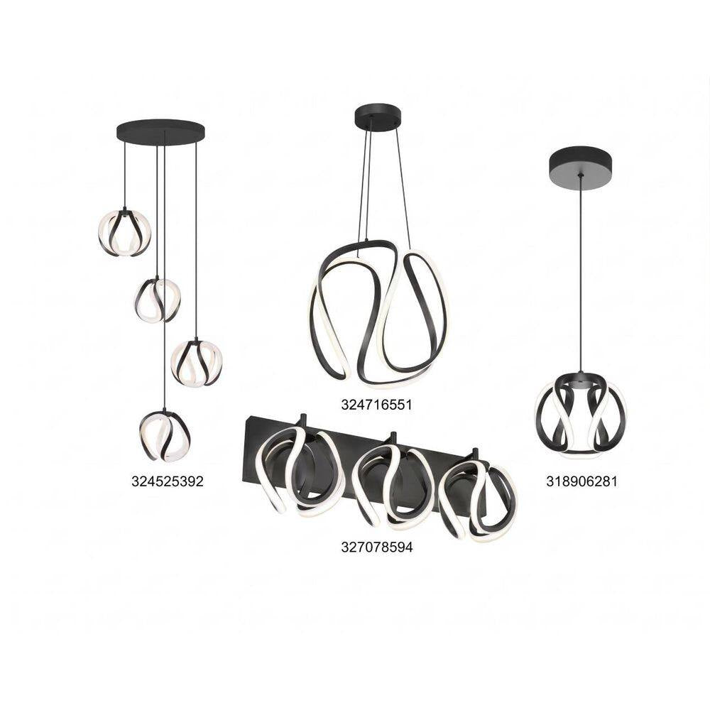 Vivaldi 16-Watt Modern Matte Black 3CCT Integrated LED Hanging Mini Pendant Light Fixture for Kitchen Island