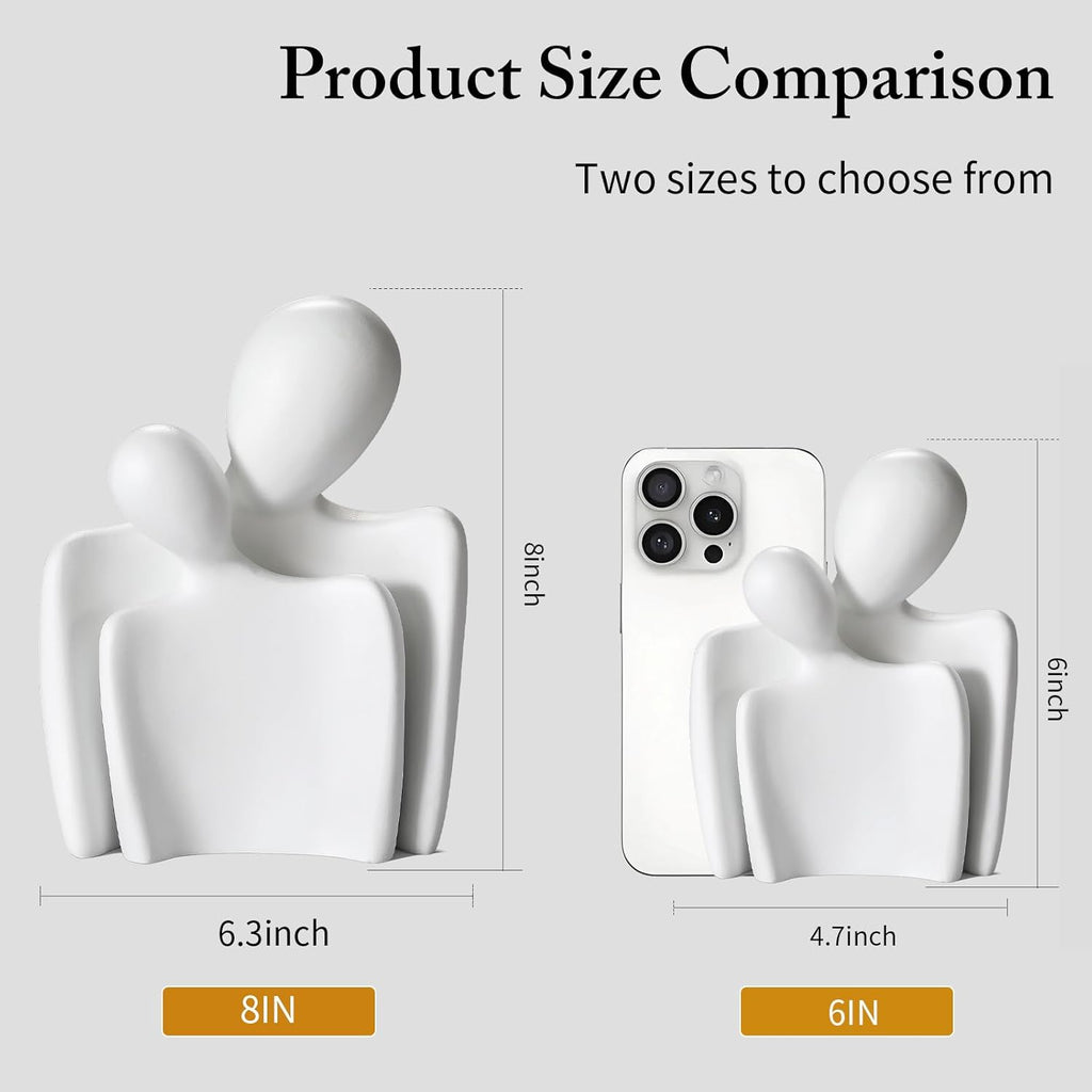 Sculptures Home Decor Lover Statues- 8 Inch, Resin Modern Home Decor Couple Statues，Decorations for Living Room Office Bookshelf Bedroom