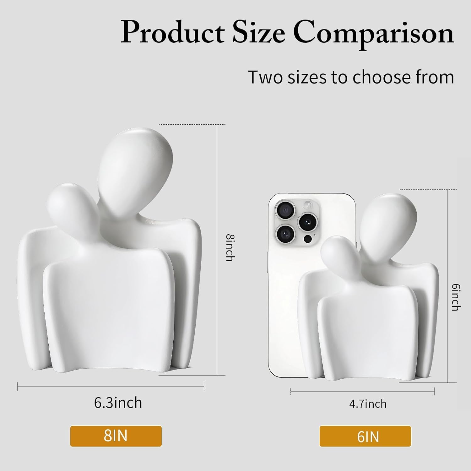 Sculptures Home Decor Lover Statues- 8 Inch, Resin Modern Home Decor Couple Statues，Decorations for Living Room Office Bookshelf Bedroom