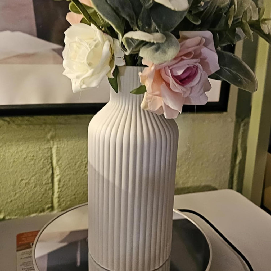 Matte White Ceramic Flower Vase for Modern Home Decor and Centerpieces