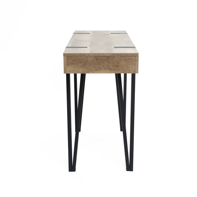 Teni 47.4'' Modern Console Table with Black Metal Legs