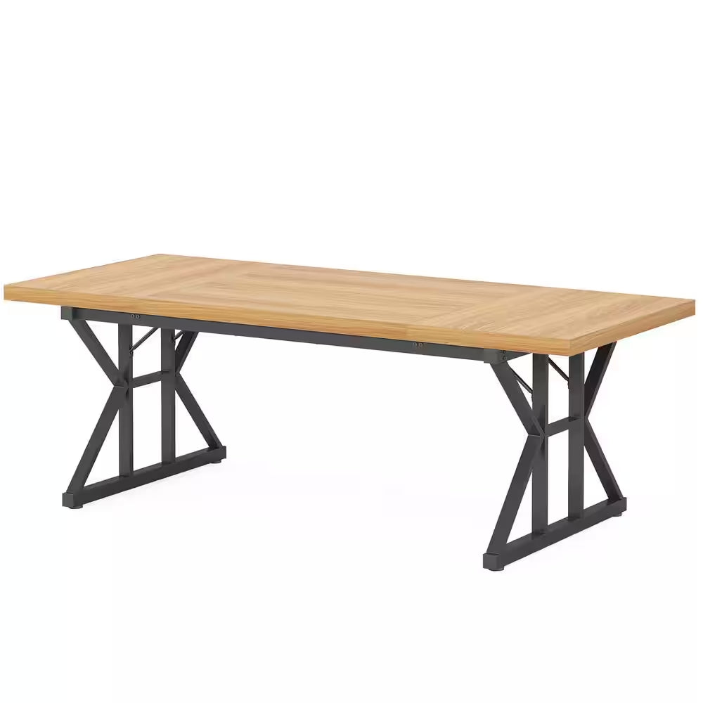 Capen 70.8 In. Rectangular Light Walnut Engineered Wood Executive Desk Computer Desk Conference Table for Home Office