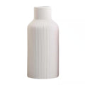8 In. Ceramic Flower Vase, Minimalist Modern Home Decor for Table, Shelf Bookshelf, Mantel and Centerpieces, White