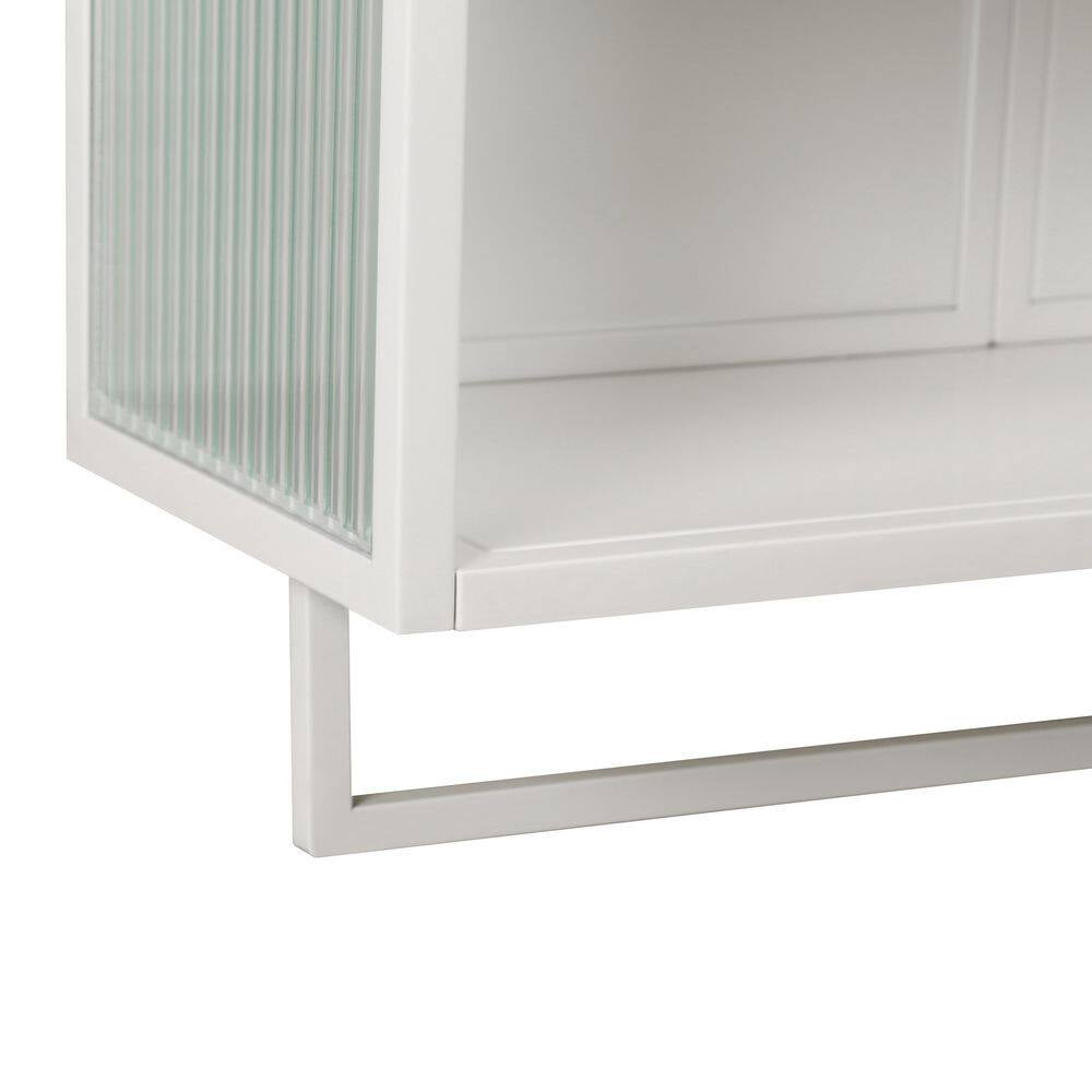 23.62 In. W X 27.56 In. H Rectangular White Metal Surface Mount Medicine Cabinet without Mirror, with Towel Rack