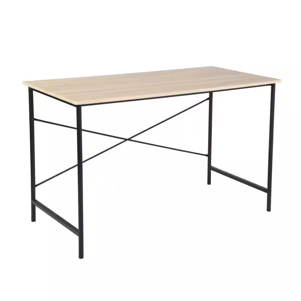 Amelia 48 In. Rectangular Oak Medium Density Fiberboard (MDF) Desk with Foot Railing