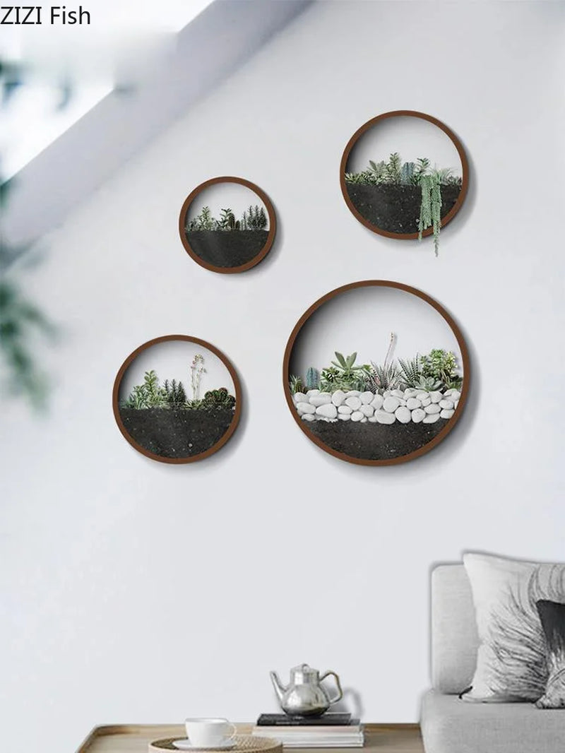 Metal round Wall Hanging Background Wall Decoration Storage Organization Geometry Children'S Room Modern Home Decoration Hanging