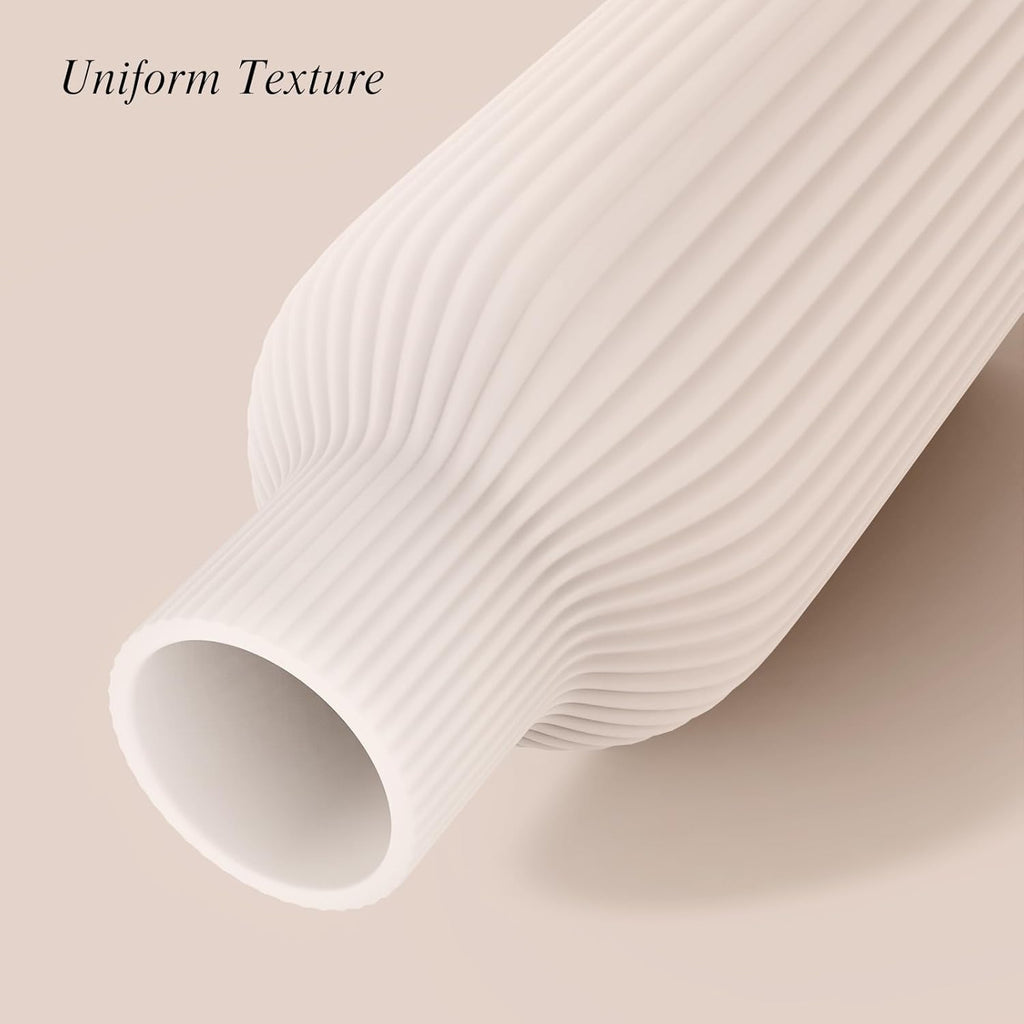 Matte White Ceramic Flower Vase for Modern Home Decor and Centerpieces