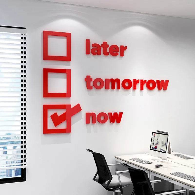 Modern Home English Alphabet Wall Decoration Creative Option Style Wall Decor Stickers Office Motivational Text Wall Sticker 3D