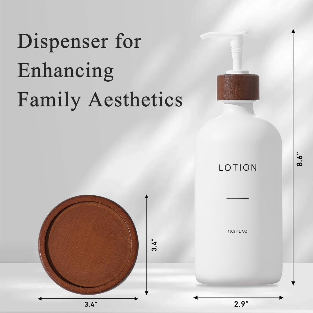 Soap Dispenser Bathroom, Refillable Lotion Dispenser with Tray, Glass Lotion Bottle with Pump, Suitable for Bathroom Countertop Soap Dispensers, Modern Home Decor. (White)