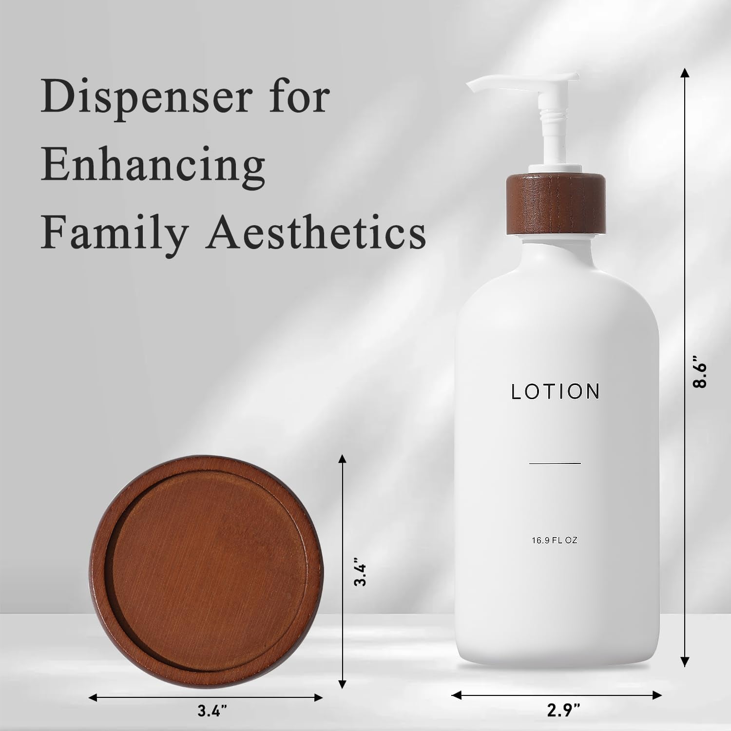 Soap Dispenser Bathroom, Refillable Lotion Dispenser with Tray, Glass Lotion Bottle with Pump, Suitable for Bathroom Countertop Soap Dispensers, Modern Home Decor. (White)