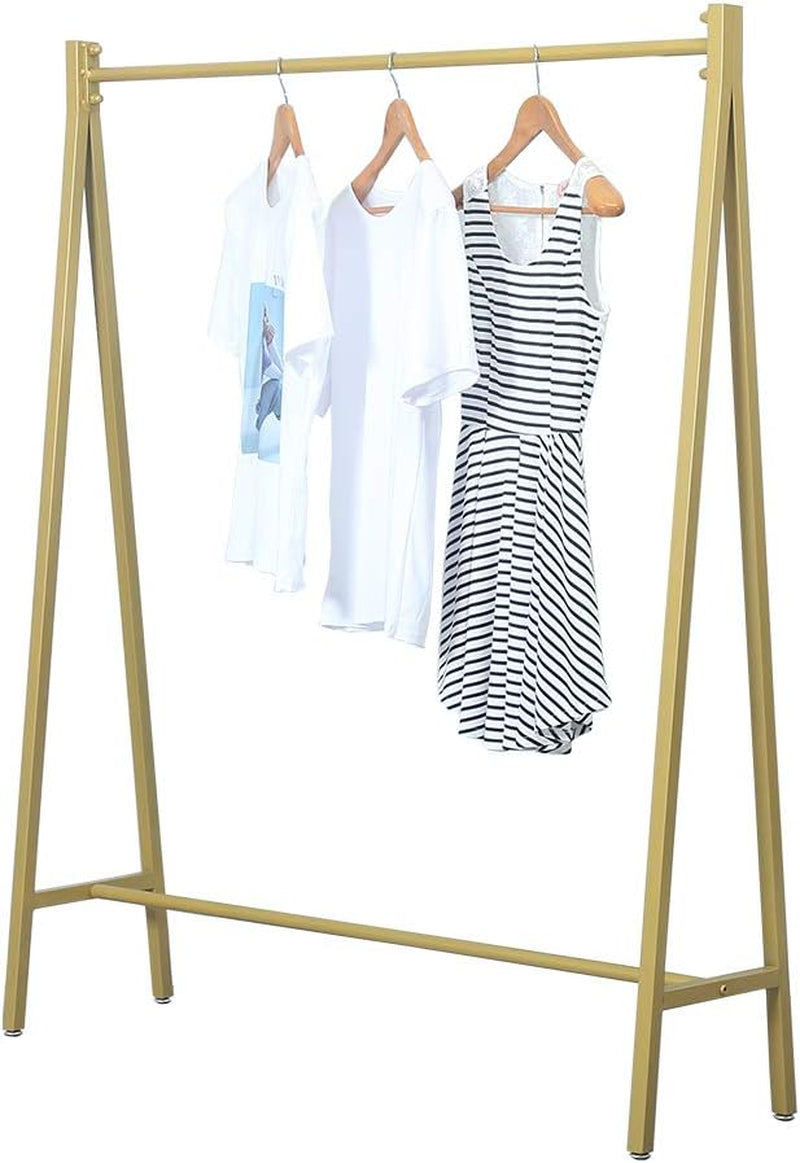 Urban Iron Clothing Racks, 59In, Commercial Clothes Racks for Hanging Clothes, Modern Metal Garment Rack, Retail Display Rack Standing Clothes Rack(Gold)