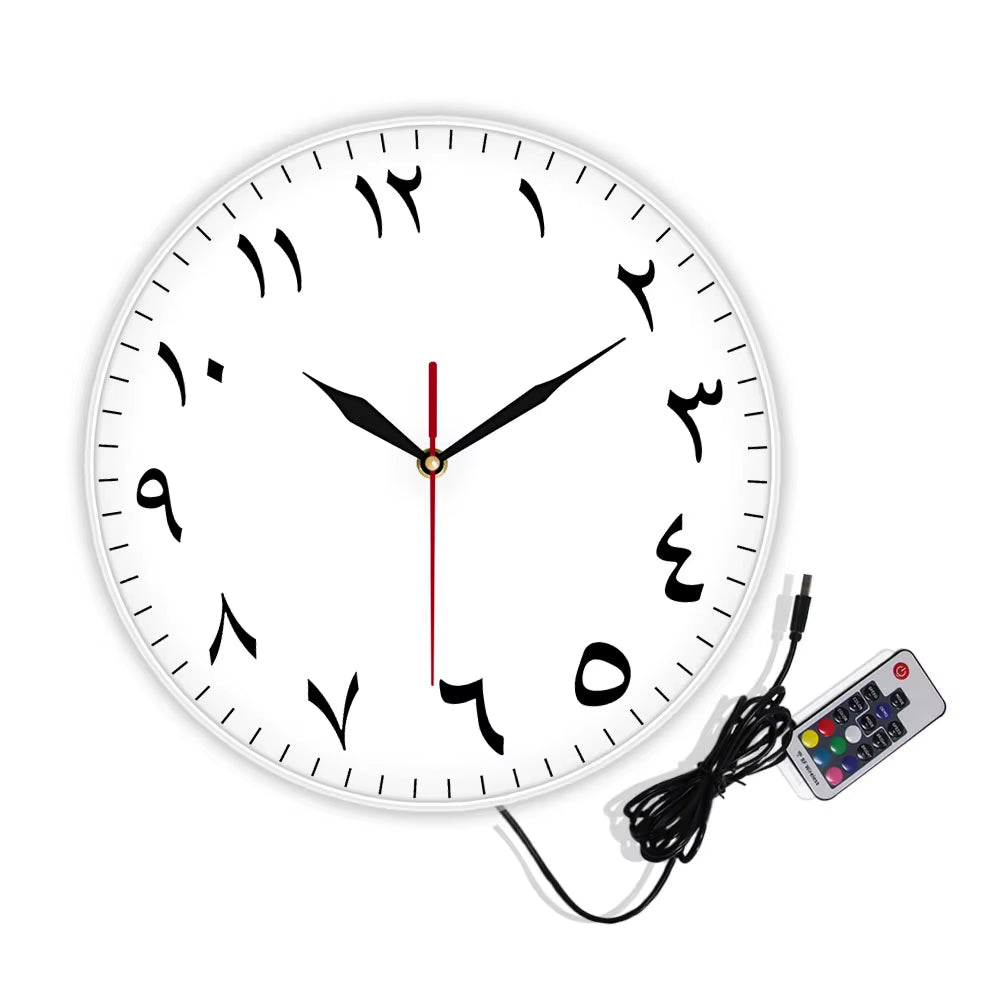 Arabic Numerals Silent Non-Ticking Wall Clock Iranian Modern Home Decor Arabic Numbers Hanging Wall Watch Housewarming Gifts