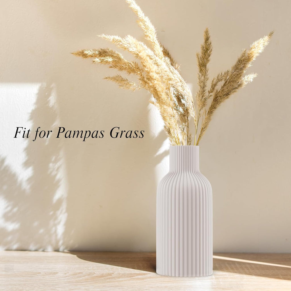 Matte White Ceramic Flower Vase for Modern Home Decor and Centerpieces