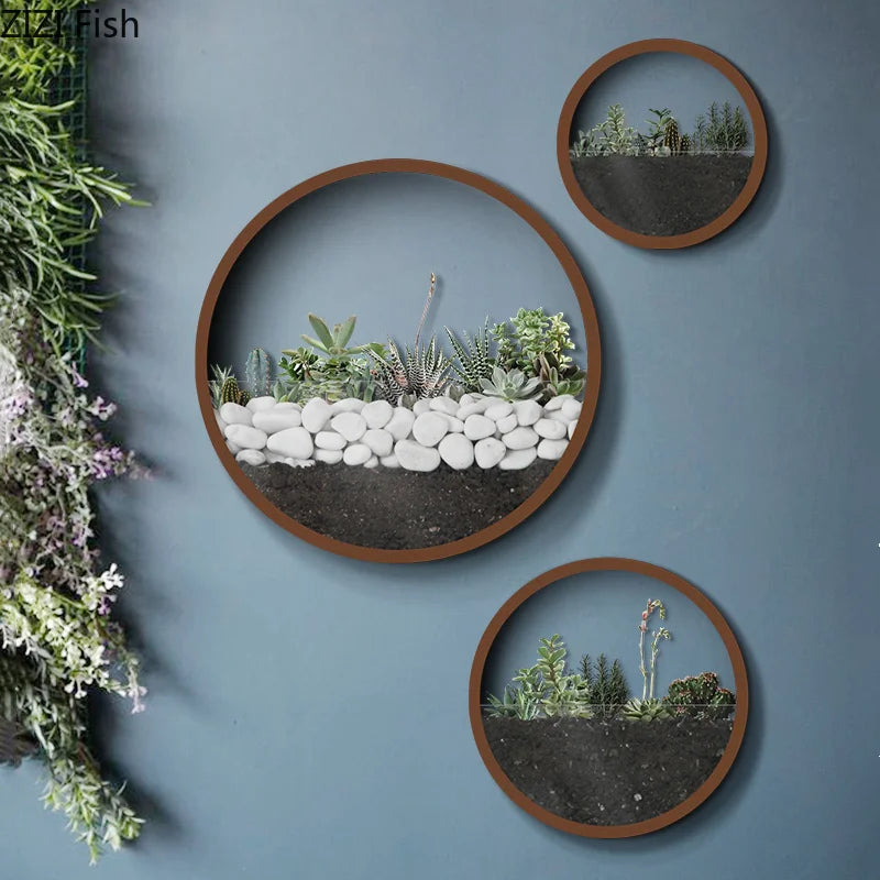 Metal round Wall Hanging Background Wall Decoration Storage Organization Geometry Children'S Room Modern Home Decoration Hanging
