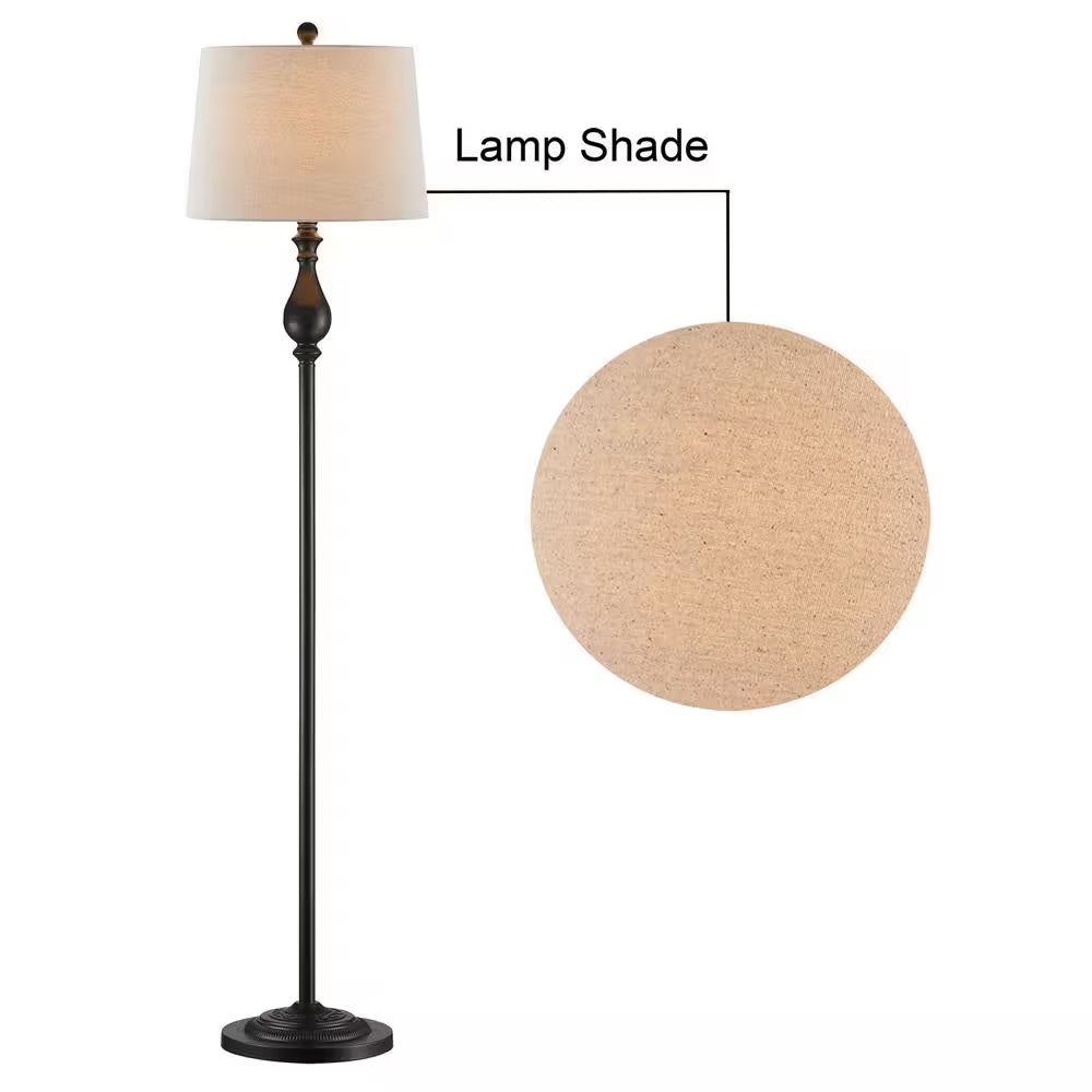 Chicago 62 .5 In. Black Traditional Dimmable 1 Light Metal Living Room Reading Standing up Standard Floor Lamp