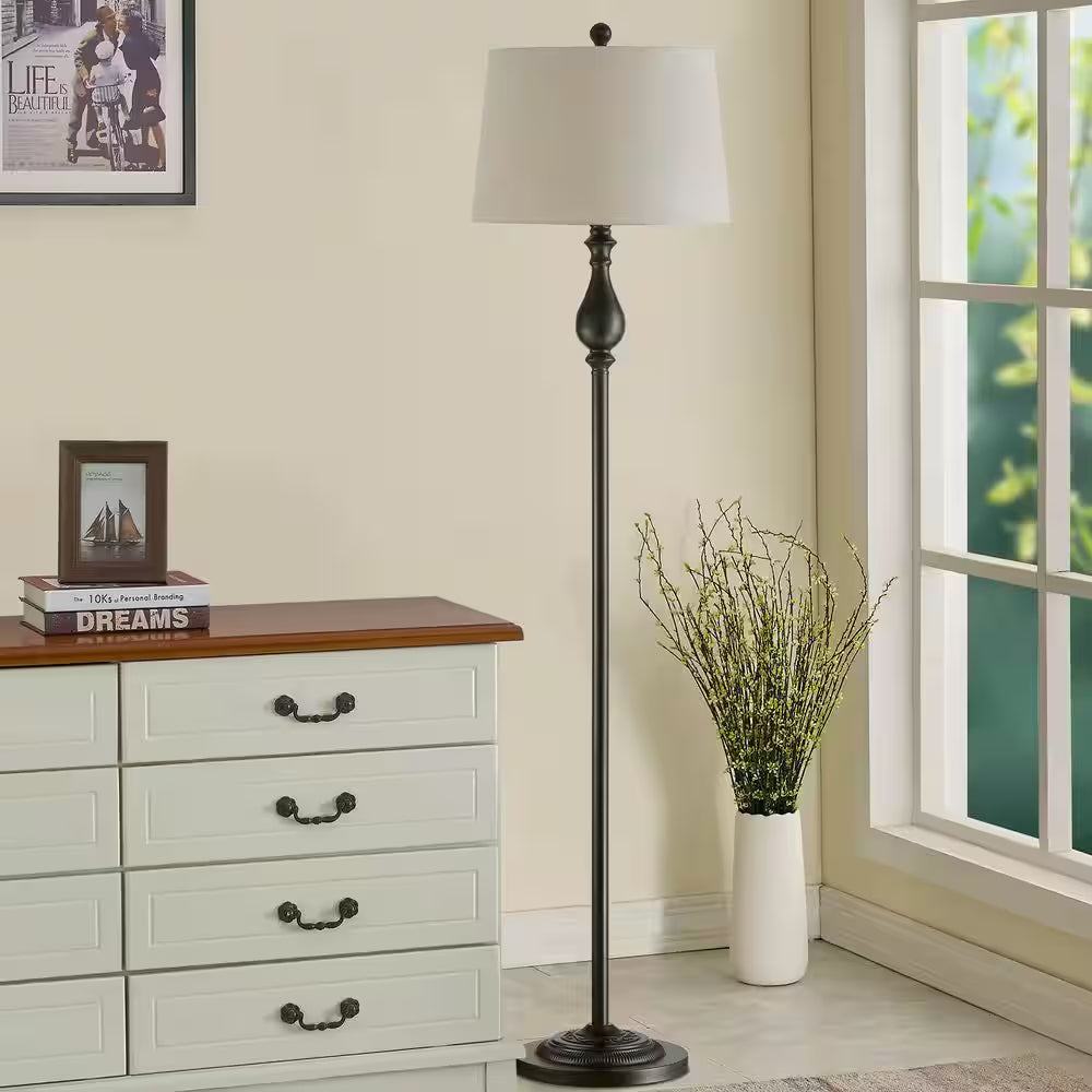 Chicago 62 .5 In. Black Traditional Dimmable 1 Light Metal Living Room Reading Standing up Standard Floor Lamp