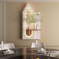 23.62 In. X 47.24 In. Adjustable Sandstone Wall Decor, Modern Decorative Painting with LED, Glass Vase, 3D Art Sculpture