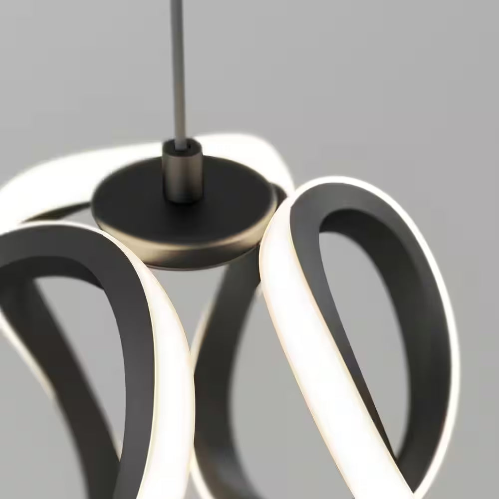 Vivaldi 16-Watt Modern Matte Black 3CCT Integrated LED Hanging Mini Pendant Light Fixture for Kitchen Island