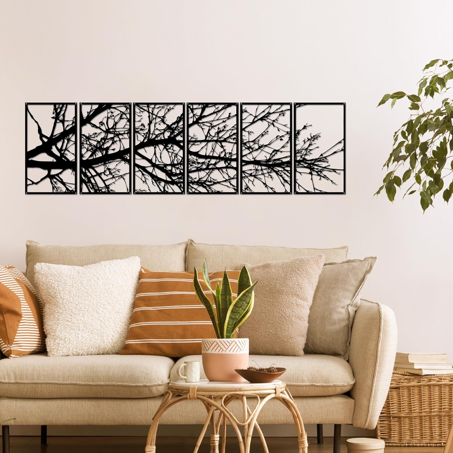 Large Metal Wall Art Sculpture,Tree of Life Design,Rust-Resistant Indoor/Outdoor Wall Decor for Living Room,Bedroom,Hallway,Modern Home Decor