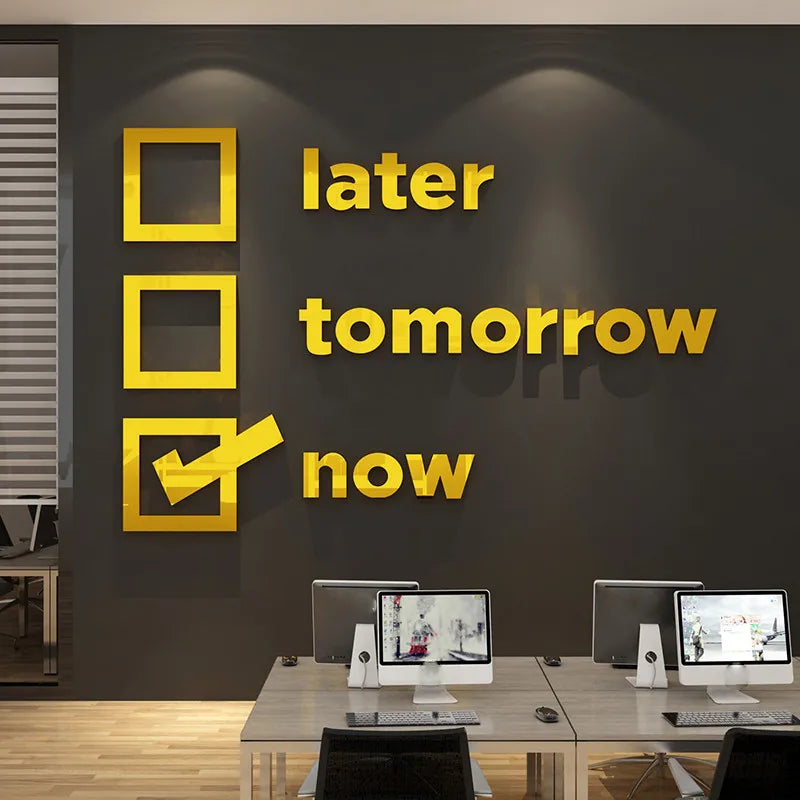 Modern Home English Alphabet Wall Decoration Creative Option Style Wall Decor Stickers Office Motivational Text Wall Sticker 3D